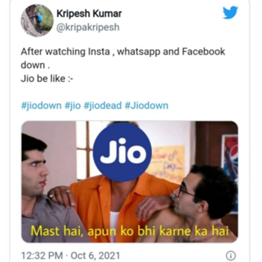 Jio network crash