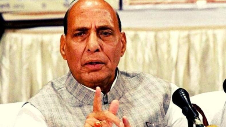 Rajnath Singh faces the crowd shouting angry-job slogans while campaigning.