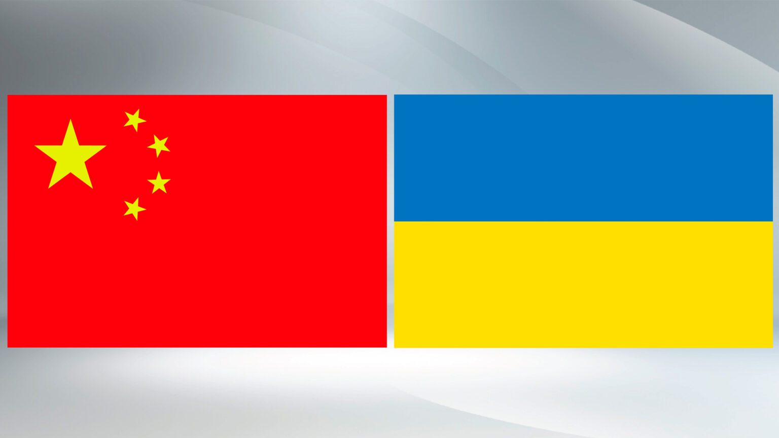 china ukraine national flags