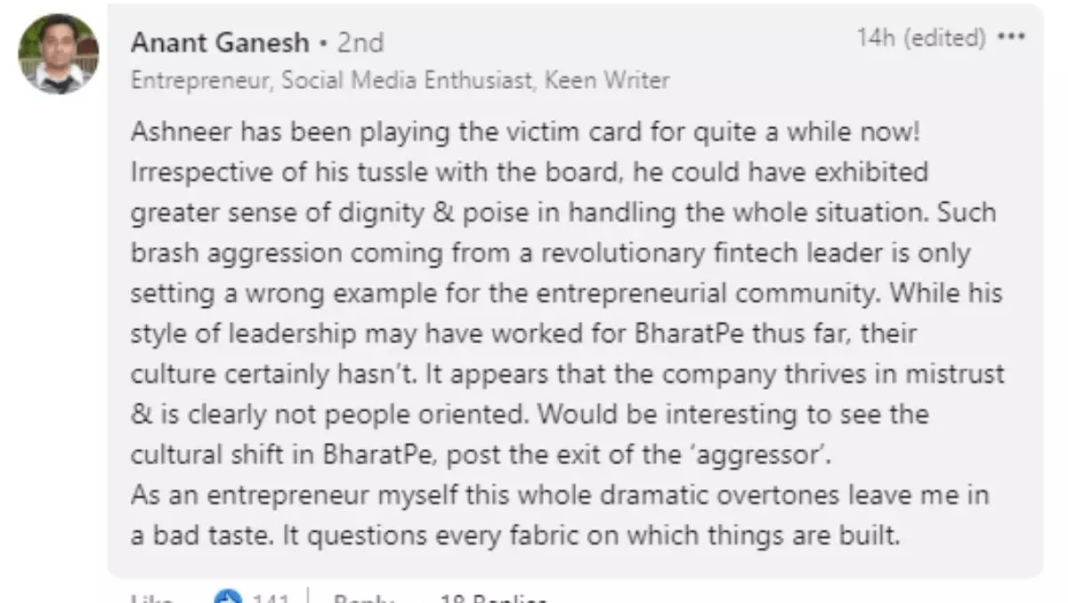 Ashneer Grover, stripped of co-founder tag by BharatPe