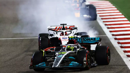 Headline: Bahrain Grand Prix 2022: Ferrari tops the podium, Hamilton spotted third