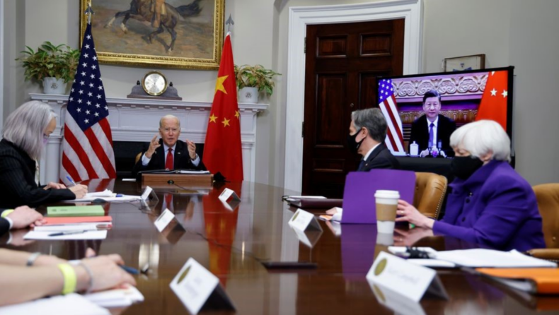 After Biden-Xi video call U.S warns China it could face sanctions if it backs Russia.