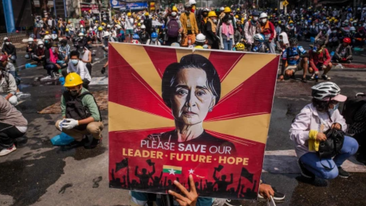 Myanmar’s judiciary sentence’s Suu Kyi to five years for corruption.