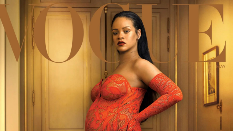 Rihanna flaunts her baby bump in a recent photoshoot with Vogue
