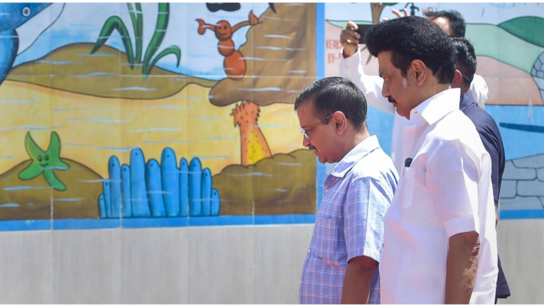 CM MK Stalin visited Govt schools in Delhi with Arvind Kejriwal