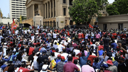 Protest in Colombo. Image source: CNN