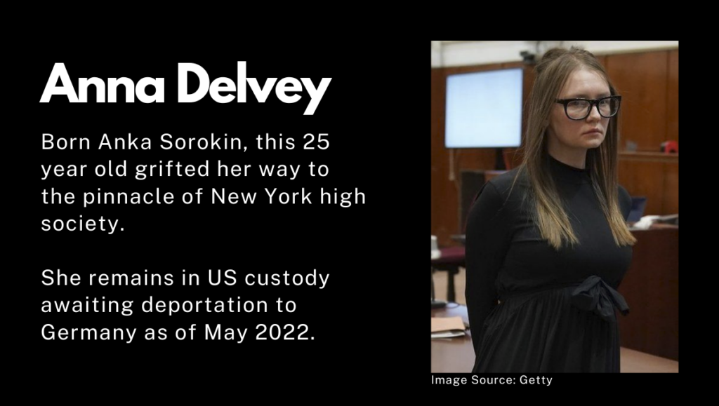 Anna Sorokin in a NYC courtroom during her 2018 criminal trial
