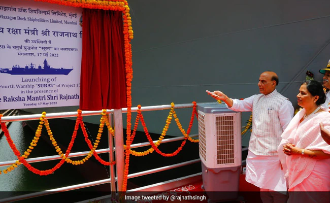 Rajnath singh unveils two indigenous warships