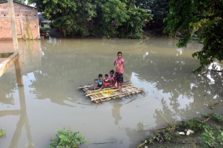 Assam Floods: CM Himanta Biswa Sarma takes aerial Survey.