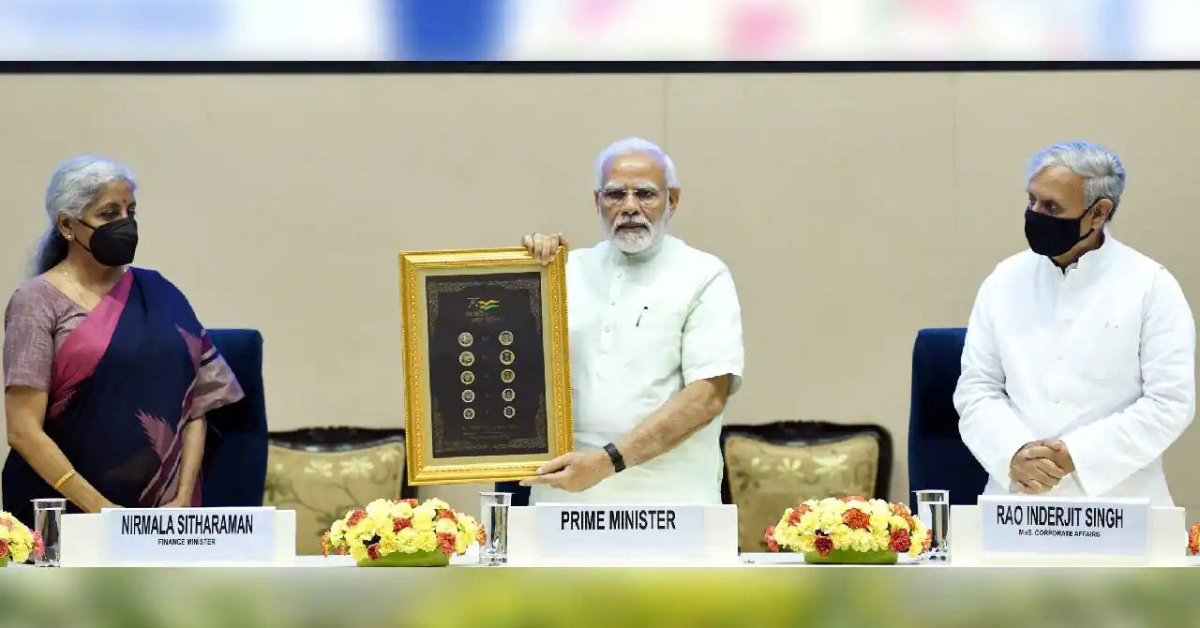 PM Narendra Modi begins a new series of coins.