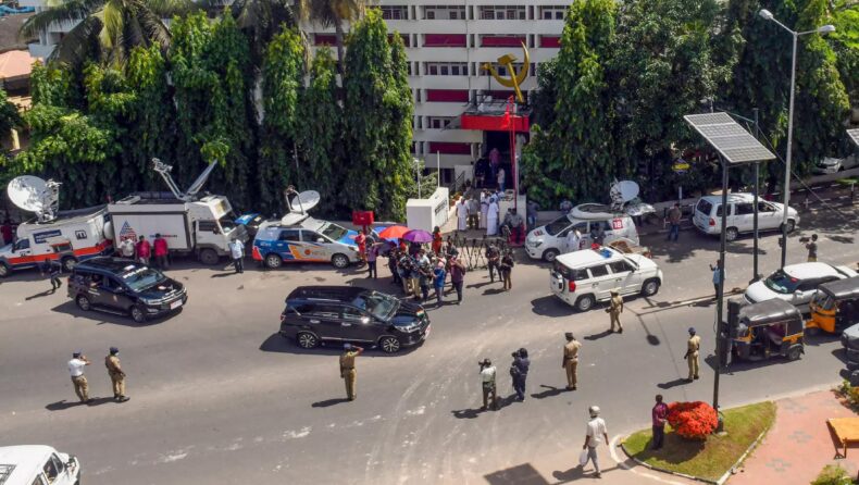 bomb attack at the headquarters of CPI(M)
