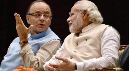 Indian Prime Minister Narendra Modi with former Finance Minister Arun Jaitely