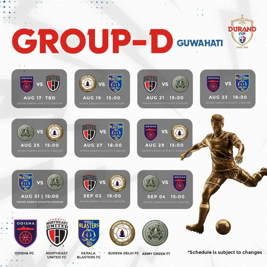 IFA announces the fixtures and groups for the Durand Cup - Asiana Times