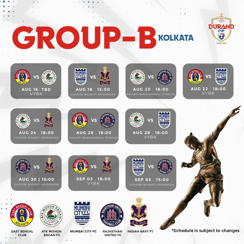 IFA announces the fixtures and groups for the Durand Cup - Asiana Times