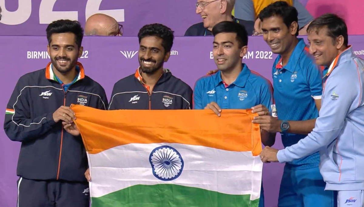 It’s Gold again for India as India beats Singapore in Men’s TT