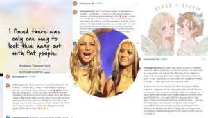 Britney Spears responds to backlash from upset fans after “fatphobic” post britney spears