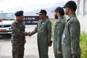 Indian Army Chief Manoj Pande flies in an Apache chopper while visiting Ladakh