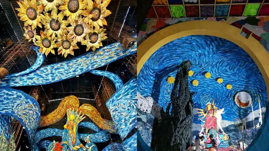 The Touch of Van Gogh’s painting amazes Durga Puja pandals in Kolkata. - Asiana Times
