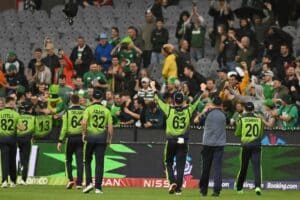 Irish player celebrate as Ireland beats England(Getty Images)