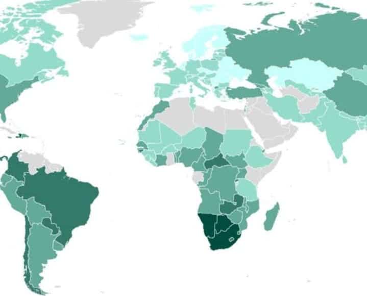 India 6 places up for Inequality