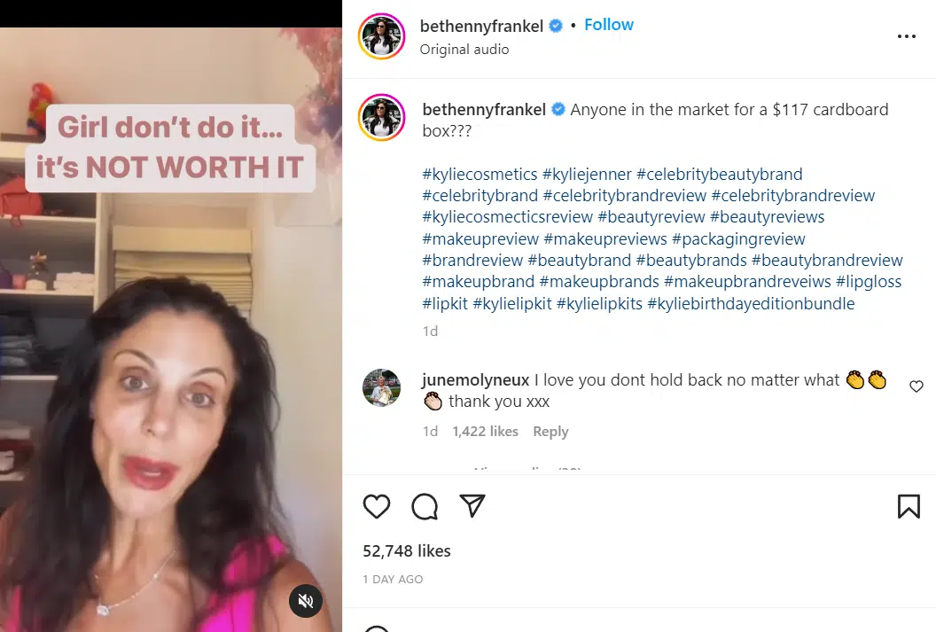 Bethenny Frankel Calls Kylie Jenner's Cosmetic a 'Scam' 