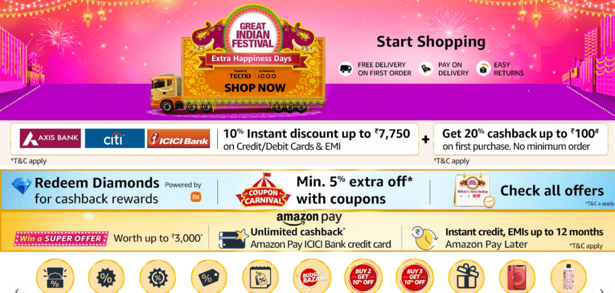 Exciting Offers await you with Amazon Pay at the Great Indian Festival 2022 - Asiana Times