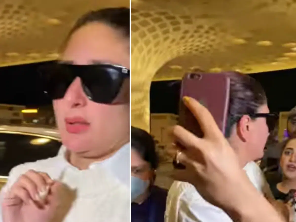Kareena Kapoor Gets Scared As Fan Tries To Keep His Arm On Her For A Selfie; Fans Praise Her Calm Reactio