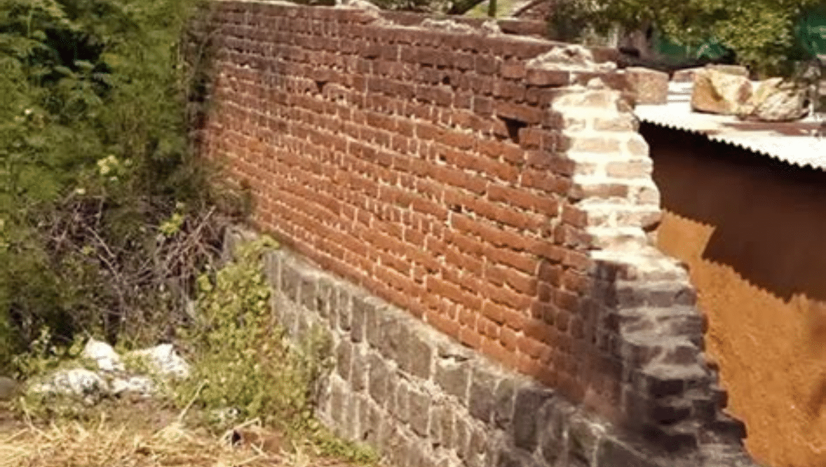 Caste wall separating the village's Dalits