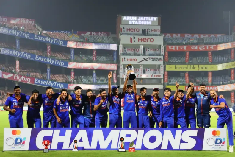 team India celebrates after series win(BCCI)