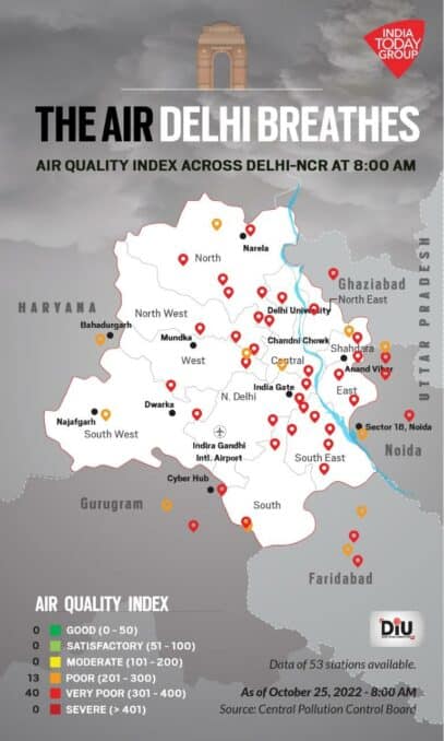 Delhi’s Air Quality Turns “Very Poor After Diwali 2022 - Asiana Times