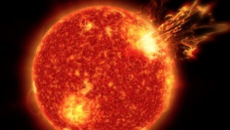 As the Sun explodes with a filament 200,000 km long, scientists fear debris might strike Earth.