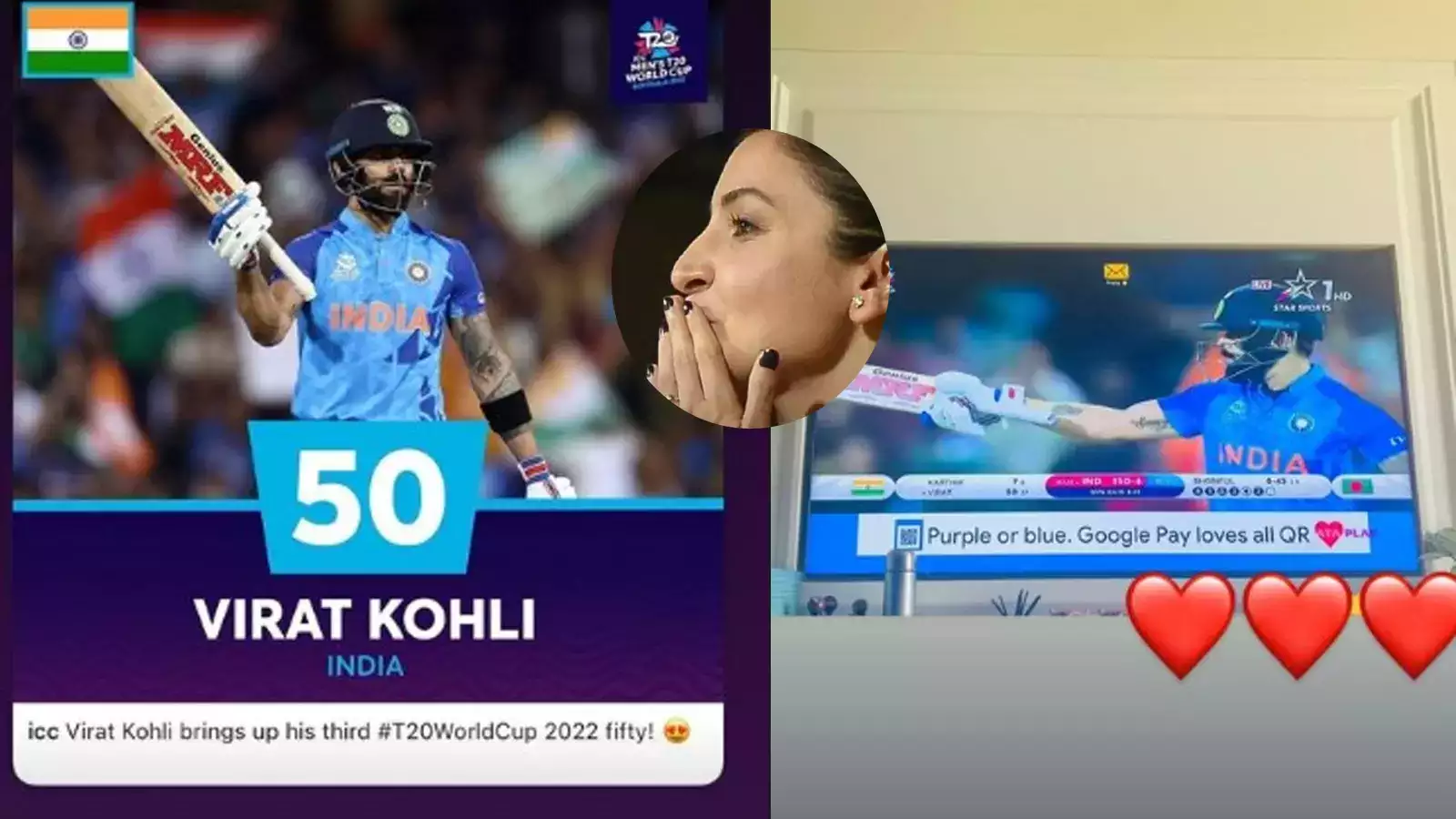 <strong>Anushka has Sweetest Reaction as Virat Kohli Breaks a Record for Most Runs in T20 World Cup History</strong> - Asiana Times