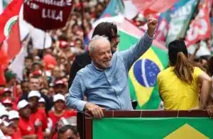 Lula Da Salva during rally thanking the crowd(Reuters)