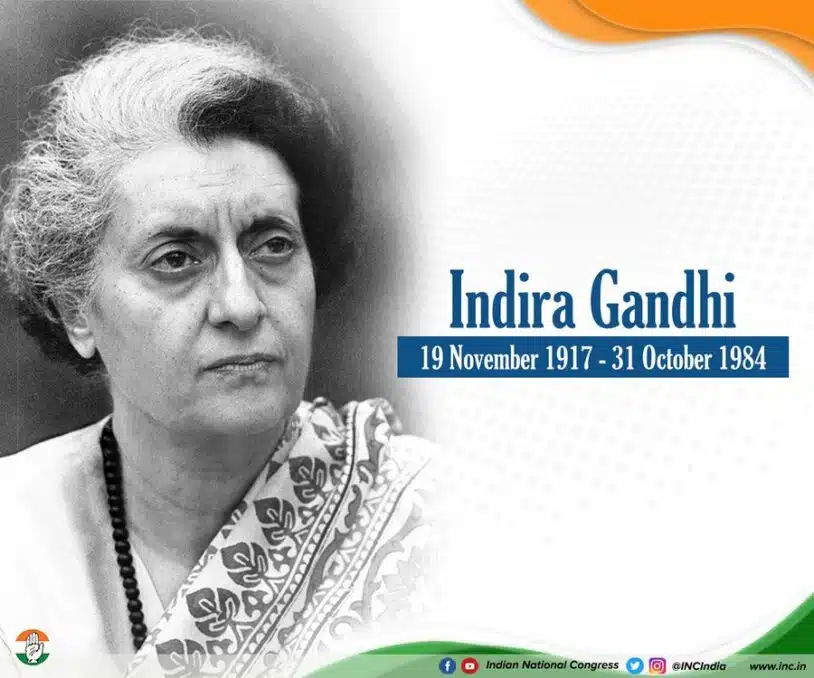 Indira gandhi in a poster
