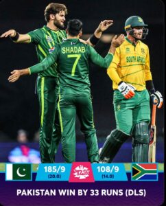 T20 World Cup 2022: Pakistan Beat South Africa By 33 Runs via DLS Method Pakistan