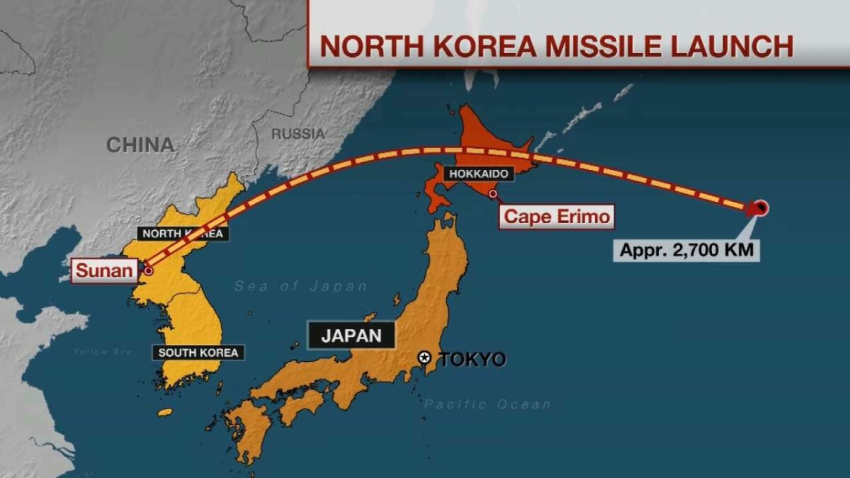 South Korea, North Korea, Japan, China and Taiwan under the Missile conflict