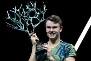 Holger Rune with Paris Masters trophy(AFP)