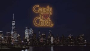 Backlash and mixed opinions followed after 500 drones lit up the NYC sky to celebrate Candy Crush - Asiana Times