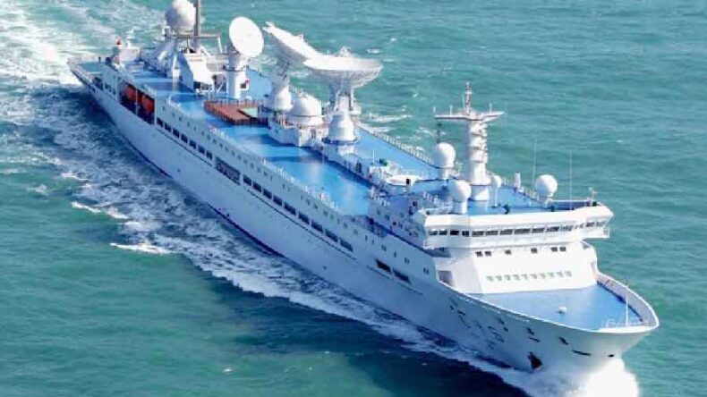 Chinese spy ship Yuan Wang-6 in the Indian Ocean Region