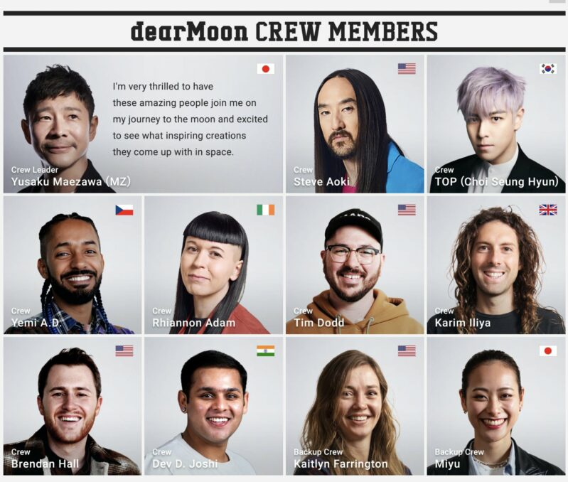 The SpaceX moon flight consists of a DJ, YouTuber, and K-pop rapper. - Asiana Times