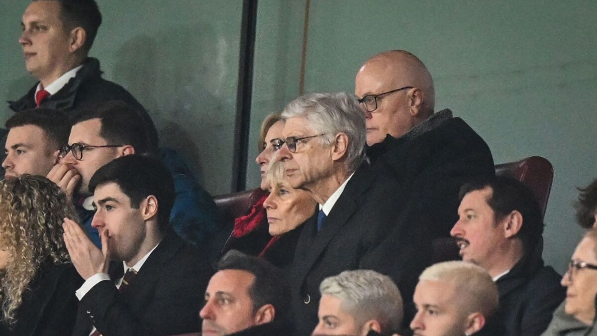 Arsenal's former boss Arsene Wenger in the stands
