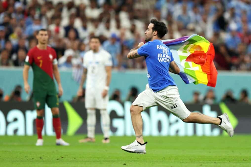 Mario Ferri the Pitch Invader of Portugal vs Uruguay