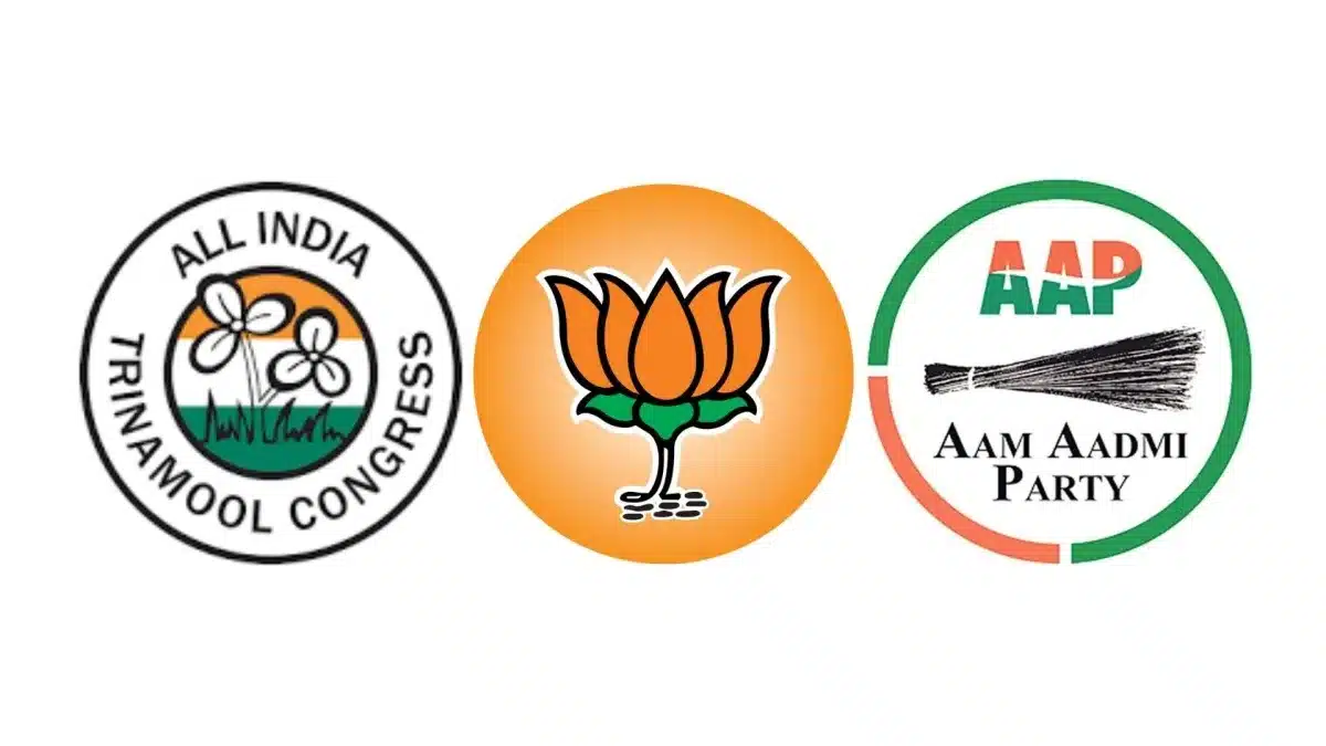 Logo sign of TMS , BJP & AAP - source -East Mojo
