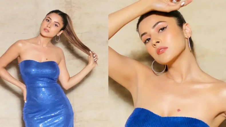 Shenaaz Gill in Electric Blue Zabella dress proves Glam is the only Glow Up We Need This Season - Asiana Times