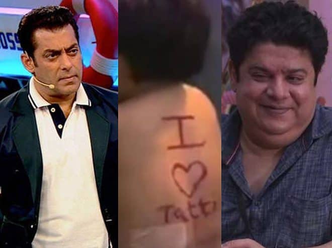 Sajid Khan and Salman Khan on Abdu Raik back Tatto