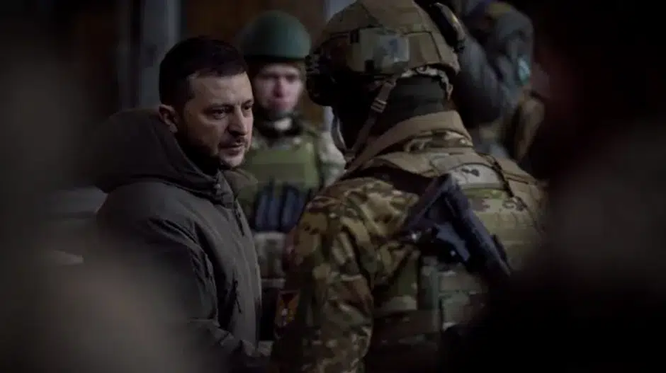 Zelenskyy with soldier