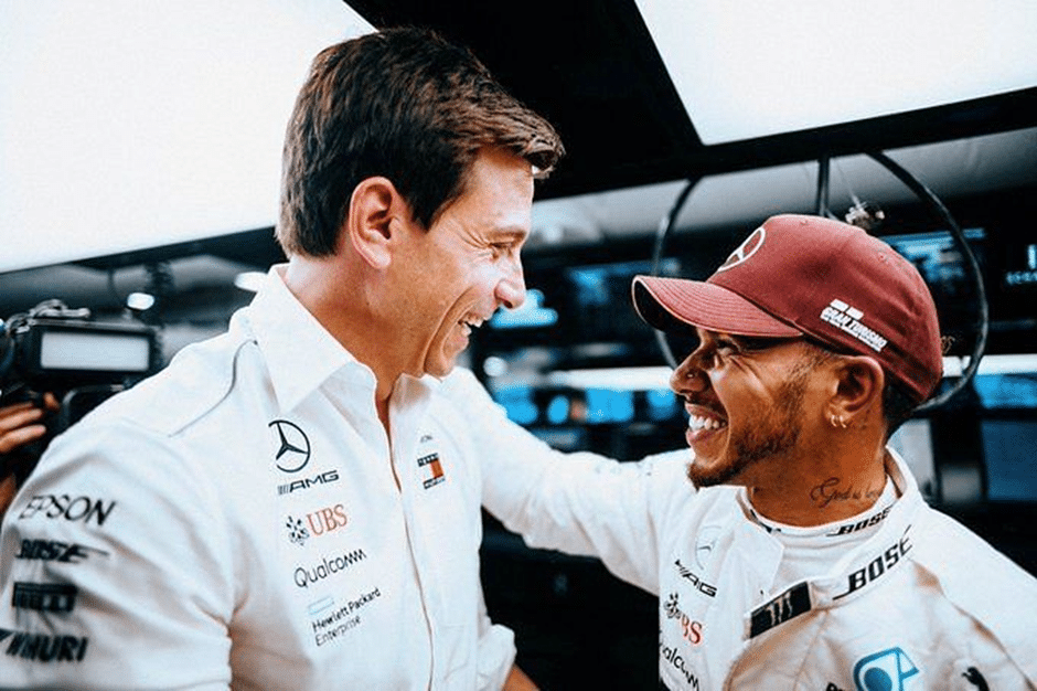 Totto Wolff and Lewis Hamilton