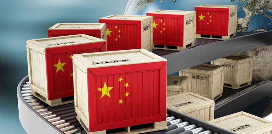 Boxes with China's map