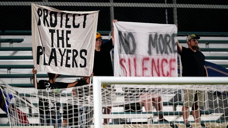 protest against misconduct in women soccer