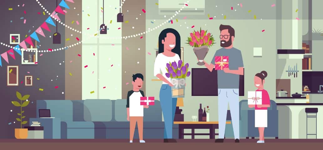 illustration of celebrations in a family